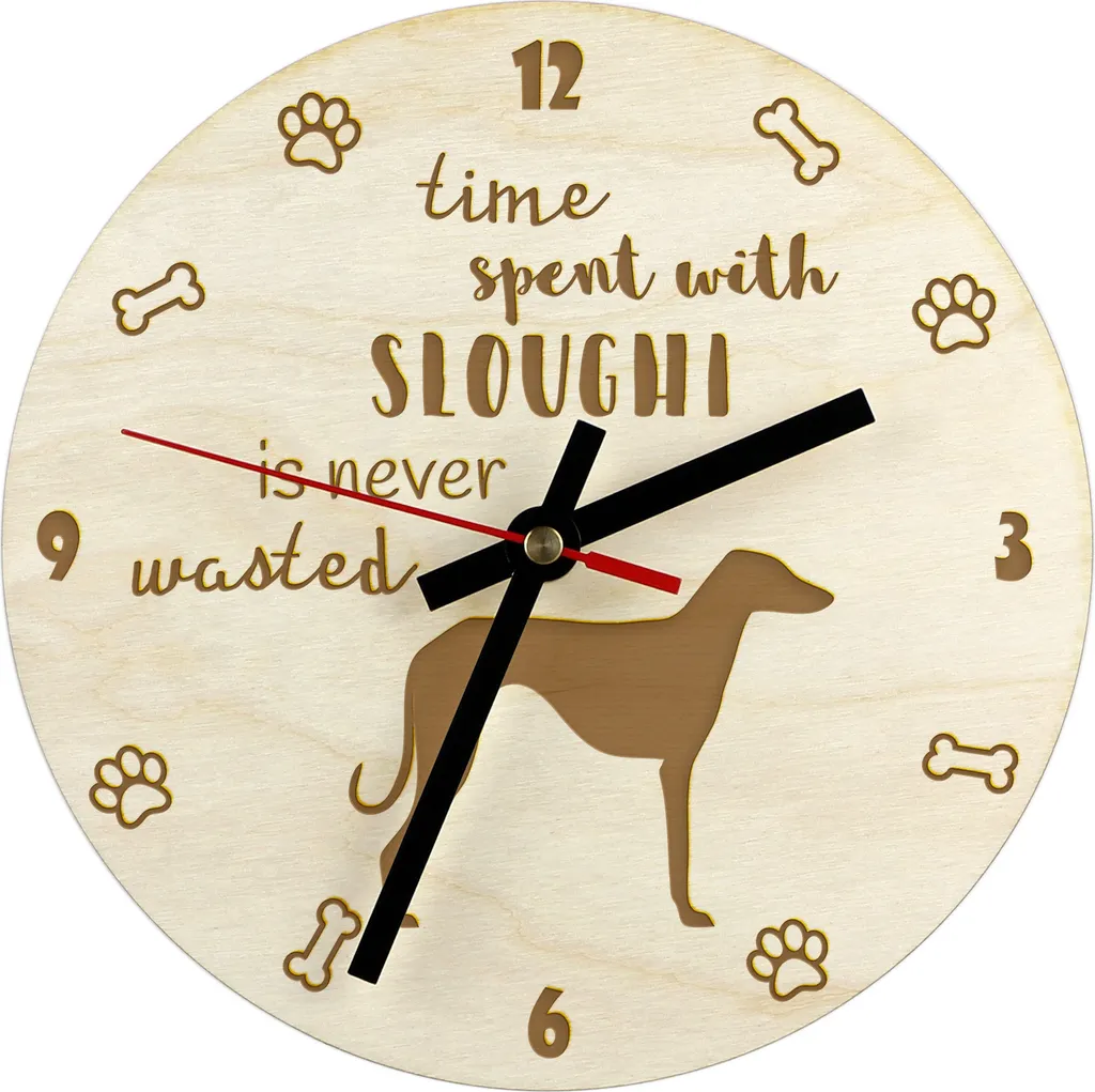 Orologio Levriero Arabo in Legno Art-Dog | Regalo Personalizzato Cane