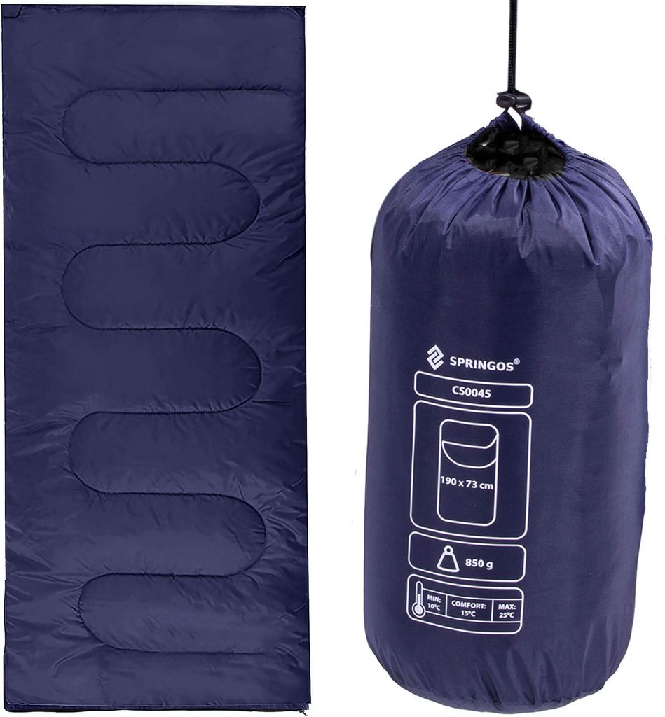 Schlafsack 73 x 190 cm inkl. Packbeutel Outdoor Schlafsack für Wandern Picknick Camping Festival Bettdecke