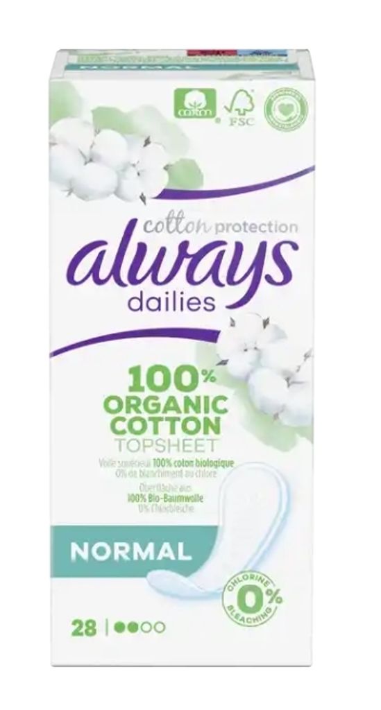 Always Daily Protection Bawełna Wkładki higieniczne normal, Zdjęcie produktu 