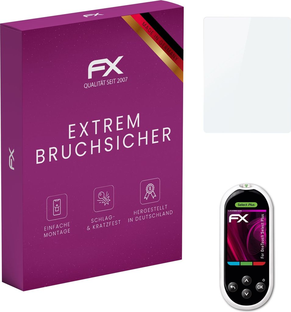 atFoliX FX-Hybrid-Glass Displayfolie kompatibel mit OneTouch Select Plus Glasfolie