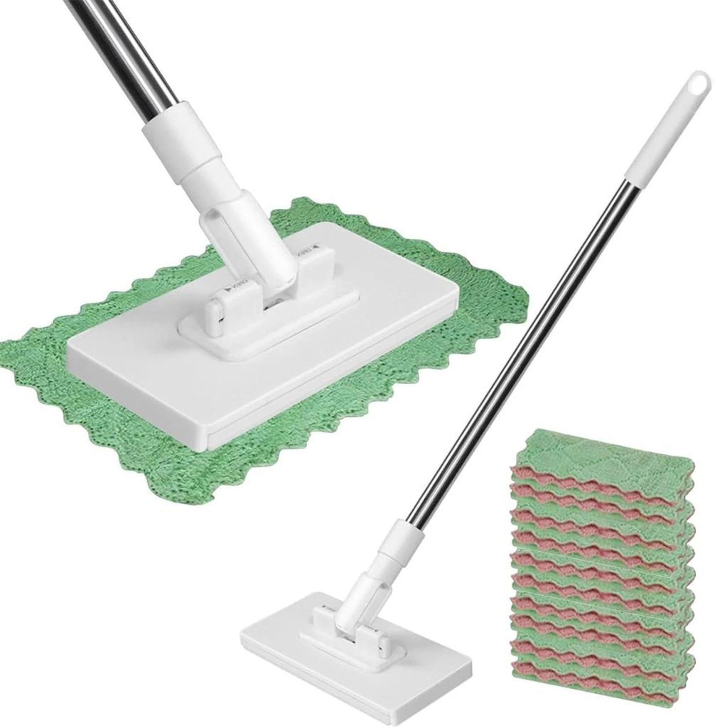 Wischmopp Set mit Druck-Klemm-System und 10Mikrofaserpads Produktbild 