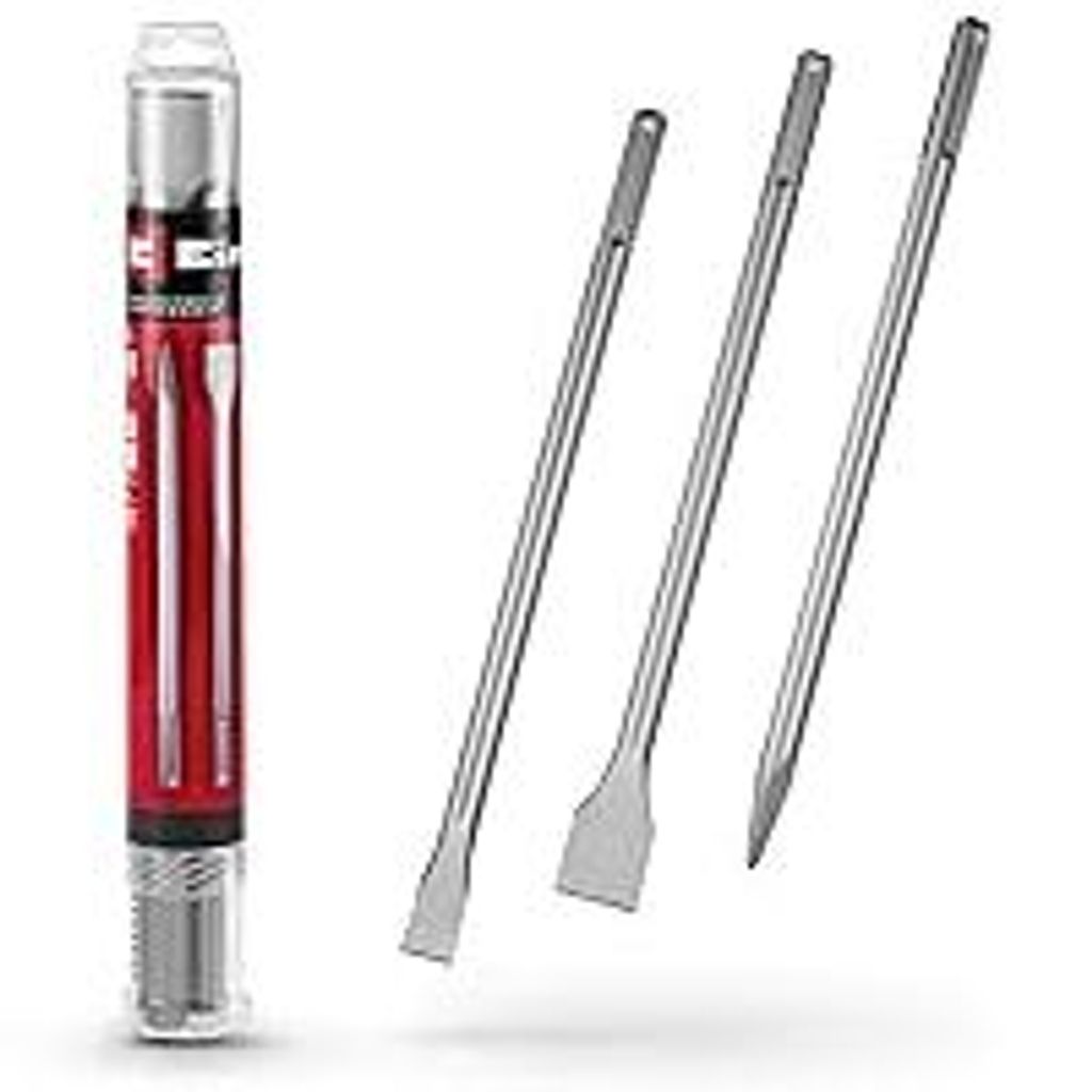 Original Einhell 3-tlg. SDS Max Meißel-Set, 400 mm (mit Spitzmeißel, 20 mm breitem Flachmeißel, und 40 mm breitem Spatmeißel aus langlebigem 40...