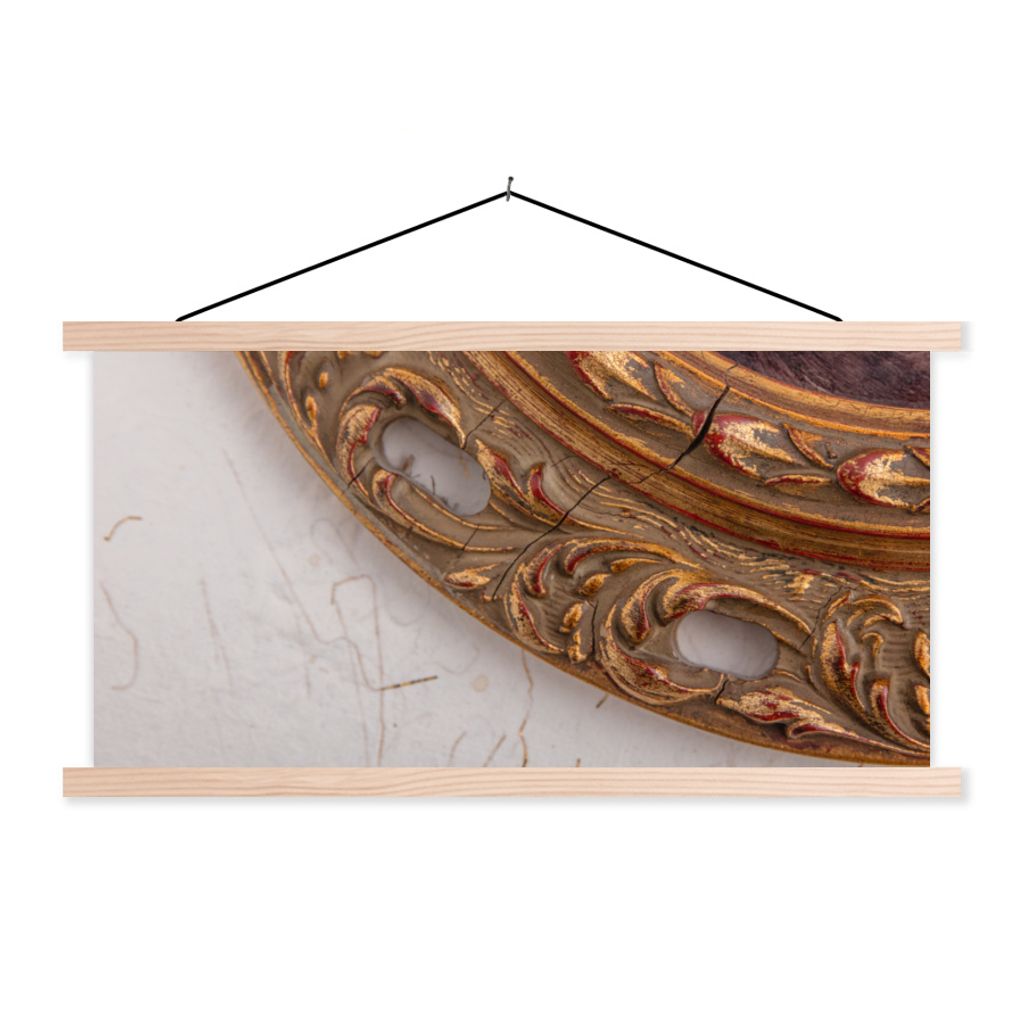 MuchoWow Textilposter Fotorahmen aus Holz 60x30 cm mit holzfarbenen Rahmen - Dekoration