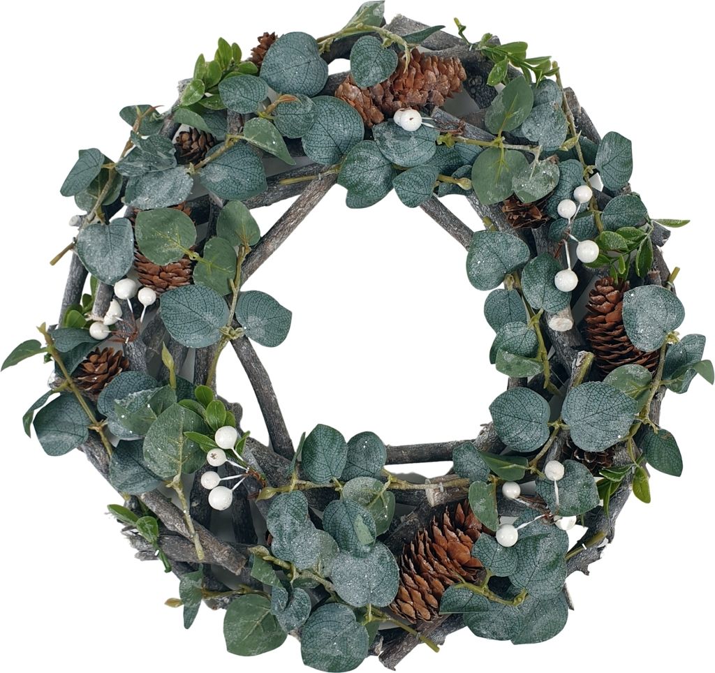 Dekokranz Winterkranz grün 38cm Produktbild 1