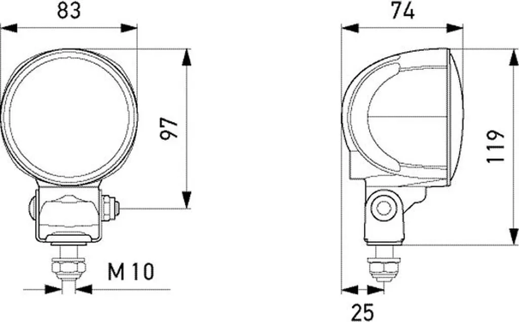 Éclairage de chantier LED 12V HELLA : Projecteur universel 1500 lm