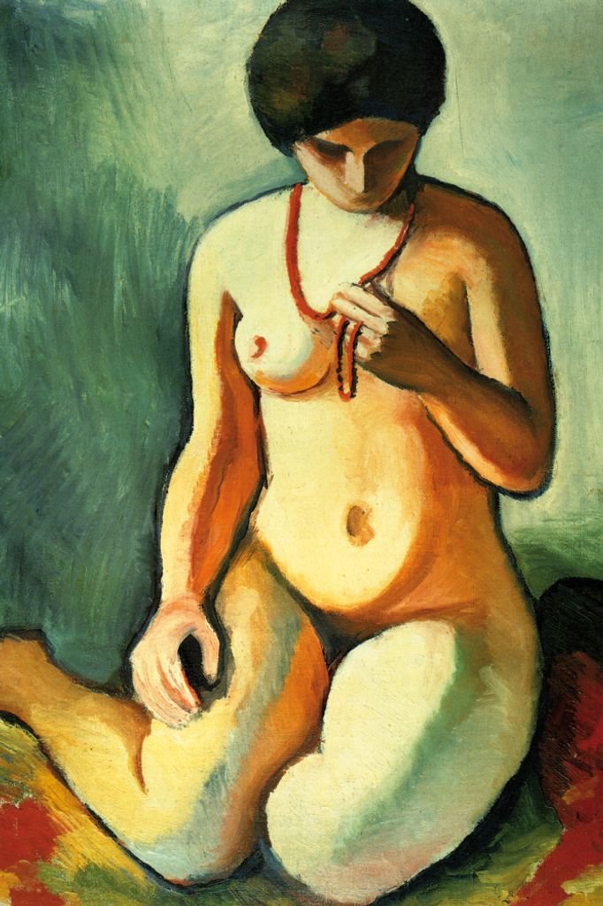 August Macke Kunstdruck Bild - Akt Mit Korallenkette, 1910 (120 x 80 cm)