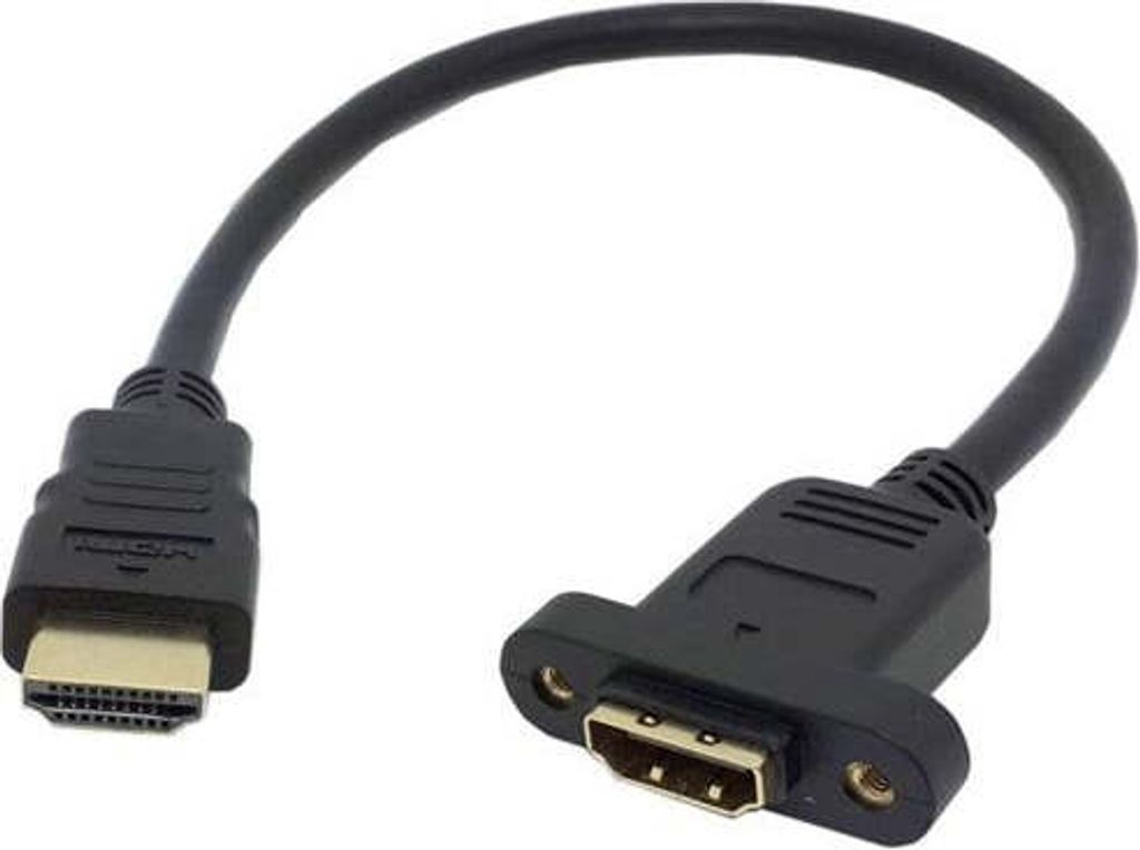 SYSTEM-S HDMI Stecker zu HDMI Eingang Panel Mount Adapter Kabel Verlängerungskabel 35cm