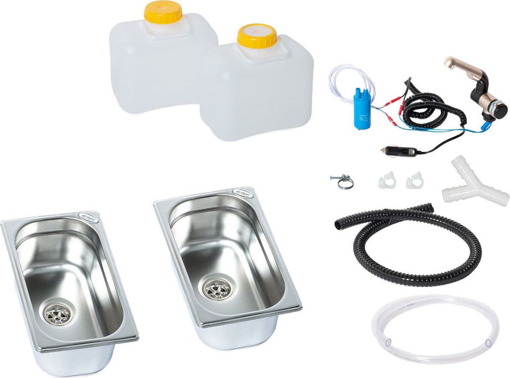 12V Coffee Bike Waschbecken Bausatz Spülbecken 265x160x100mm Camping Technik Set