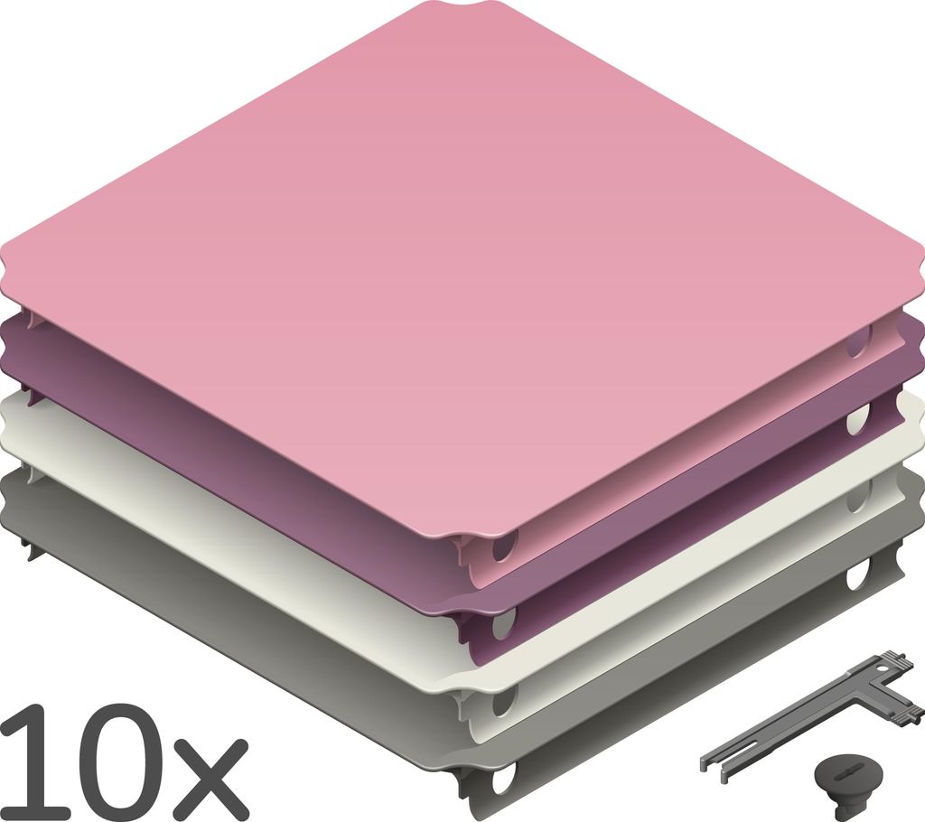 Quadro Plattenset XXL Home Erweiterungs-Set mit 10 Platten in Home-Farben für deinen Quadro-Baukasten – Berry