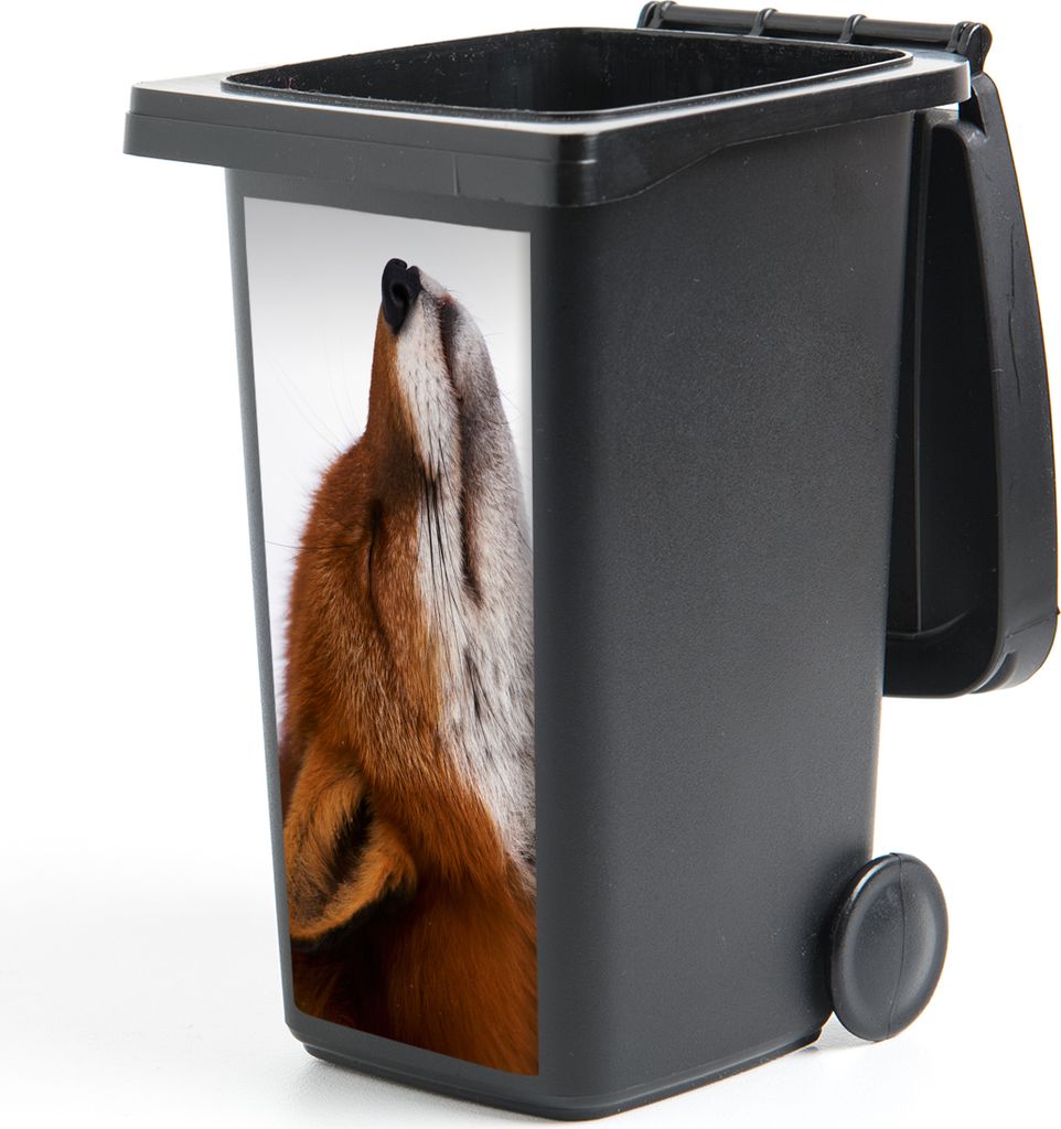 MuchoWow Mülltonnenaufkleber Fuchs - Nase - Weiß 38x80 cm - Behälteraufkleber - Mülleimer-Aufkleber - Container-Aufkleber