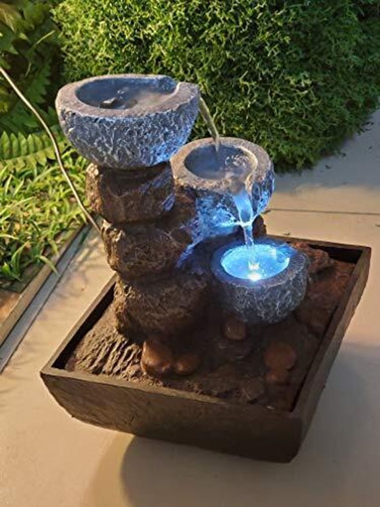 Zimmer-Tischbrunnen mit LED Beleuchtung Kaskaden Produktbild 