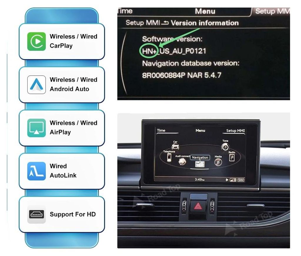 Bezdrátový modul CarPlay, kompatibilita s Audi A6 A7, Obrázek produktu 