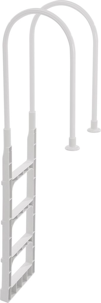 SucceBuy 4-stufige Poolleiter, doppelte Handläufe, robuste, rutschfeste Stufen, 136 kg Tragkraft, für 122–137 cm große eingebaute und oberirdi...