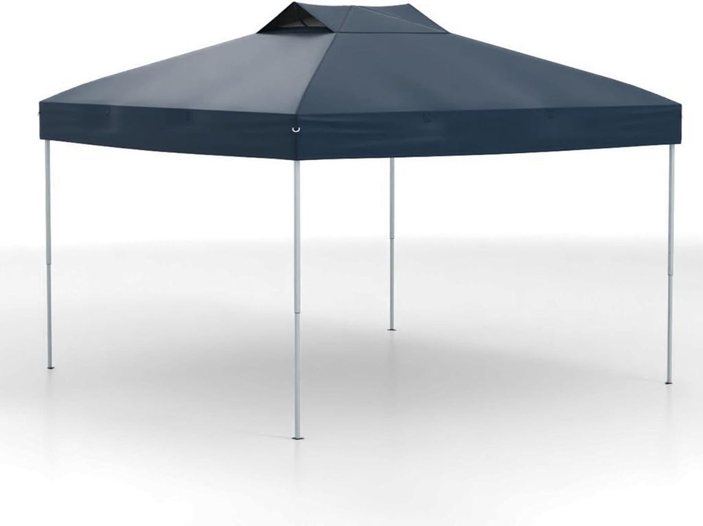 GOPLUS 3x3 m Pop-Up-Pavillon, Pavillon wasserdicht stabil, höhenverstellbarer Faltpavillon inkl. 8 Bodennägel & 4 Windseilen, Marine