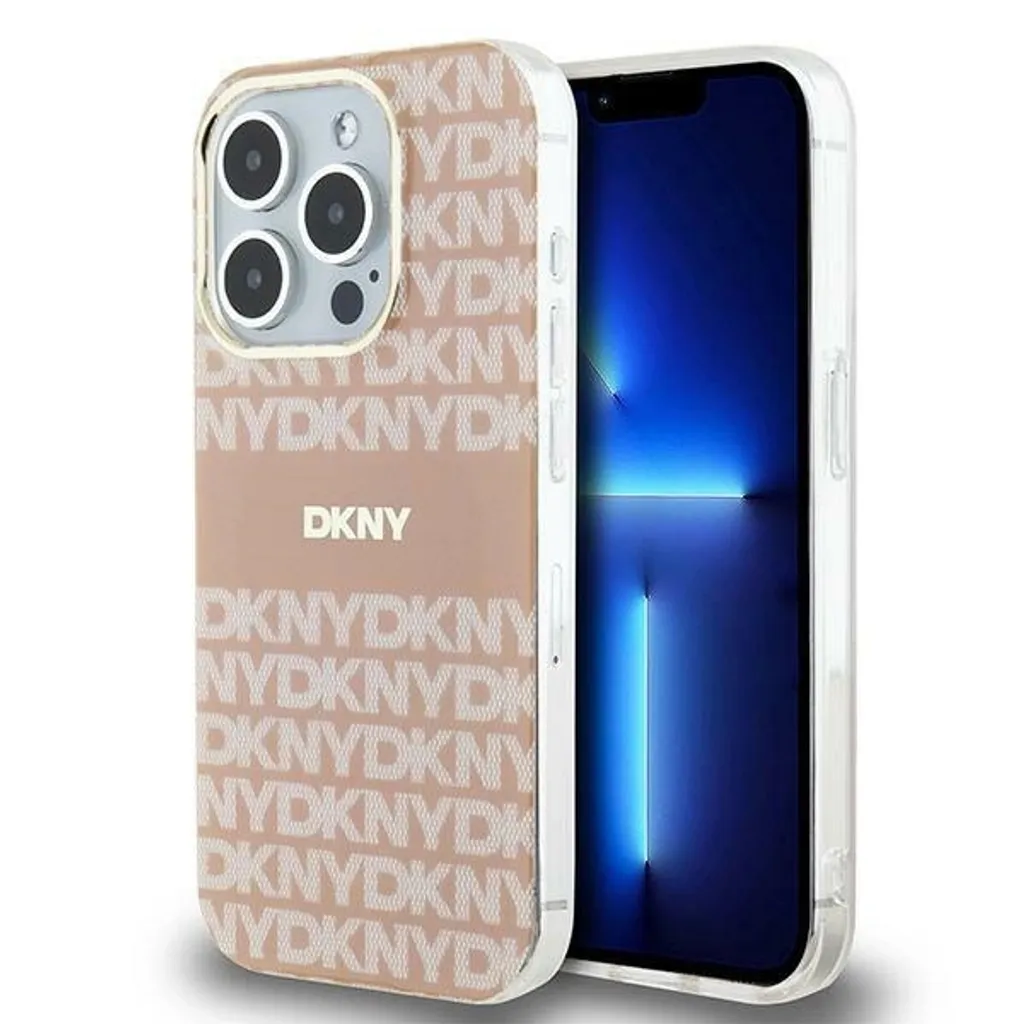 DKNY iPhone 15 Pro Max Case Pink MagSafe: Design IML Mono Stripe