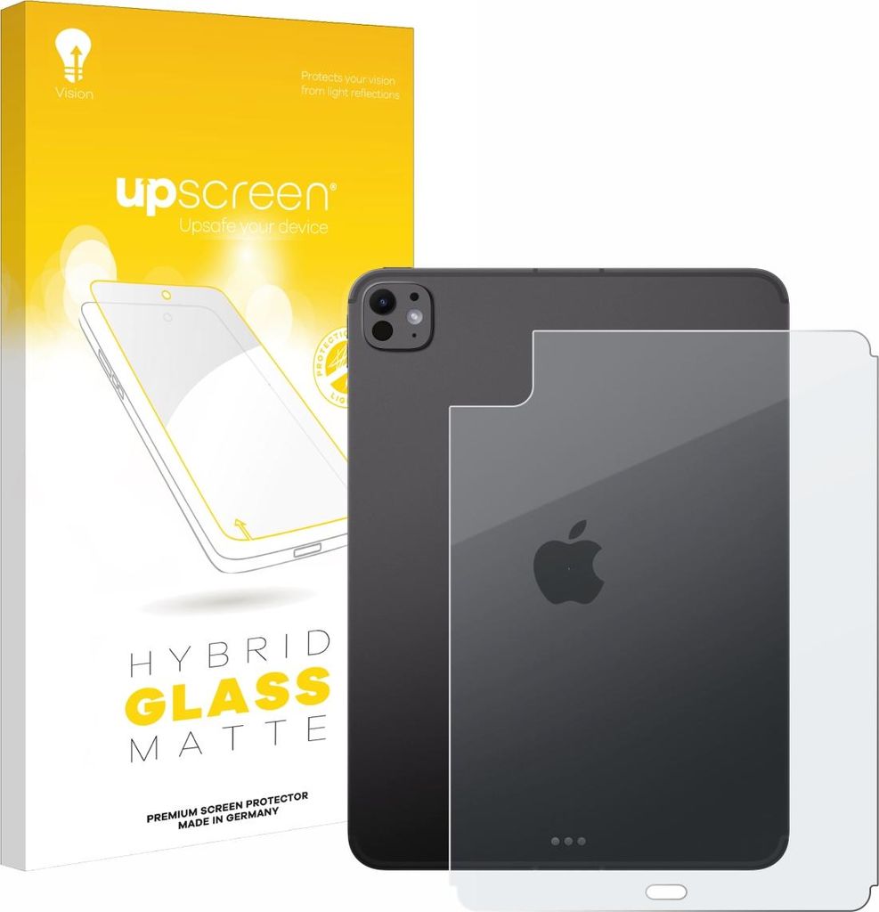 upscreen Entspiegelungs Schutzglas für Apple iPad Pro 11" 2025 (Rückseite) Schutzfolie Panzer Folie Glas Display Schutz matt