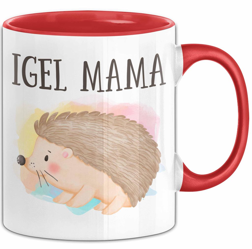 Igel Tasse Geschenk Igel Mama Geschenkidee Igel Besitzerin (Rot)