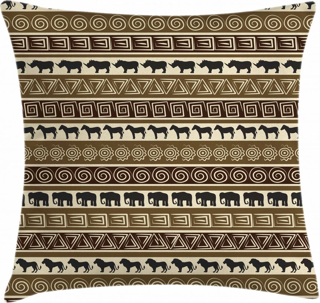ABAKUHAUS Geometrisch Kissenbezug, Wildes afrikanisches Tier, Waschbar mit Reißverschluss Kissenhülle mit Farbfesten Klaren Farben Beidseitiger D...