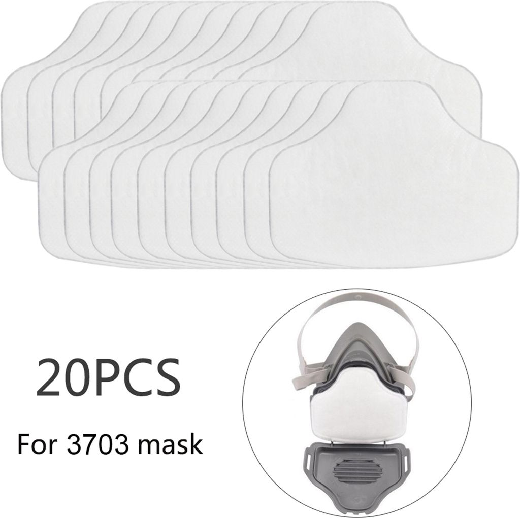20 Stück Ersatz-Baumwollfilter für staubdichte Atemschutzmasken zum Schweißen, Schleifen und Gießen