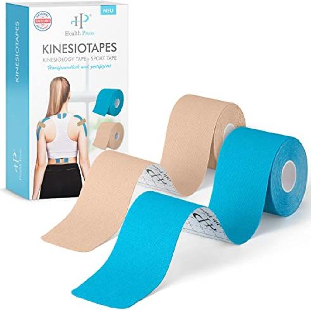 Health Press Kinesiologie-Tape 2 Rollen Hautfreundlich (5cm Produktbild 