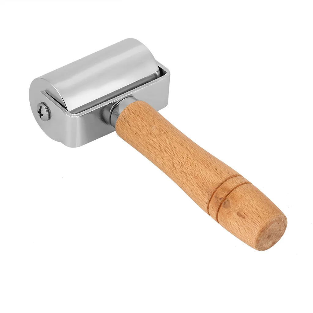 Manico in legno fatto a mano, Acciaio al carbonio, utensile a rullo in pelle (6 cm)
