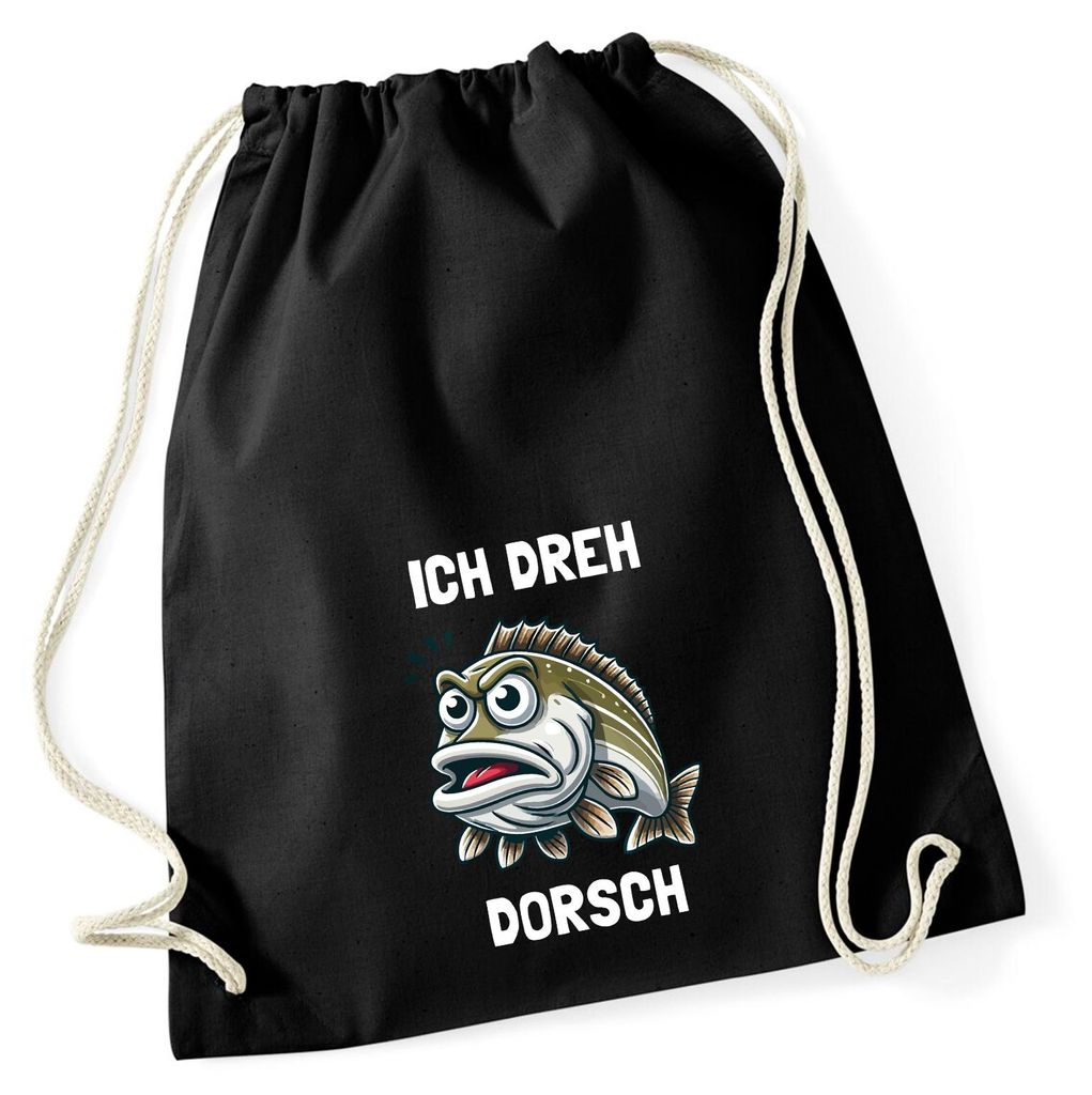 Huuraa Turnbeutel Ich dreh Dorsch Comic Meme 12 Liter Black Baumwolle Rucksack Geschenkidee