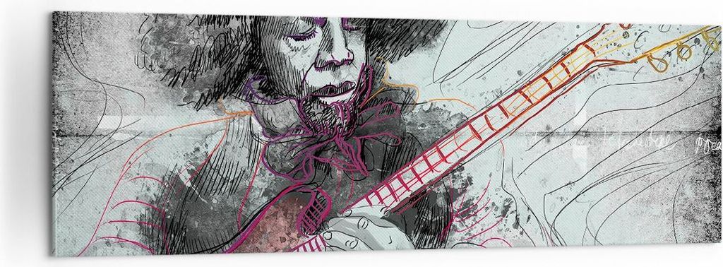Bild auf Leinwand - Leinwandbild - Lied Gitarre Künstler Instrument - 160x50cm - Wand Bild - Wanddeko - Leinwanddruck - Bilder - Kunstdruck - Lein...