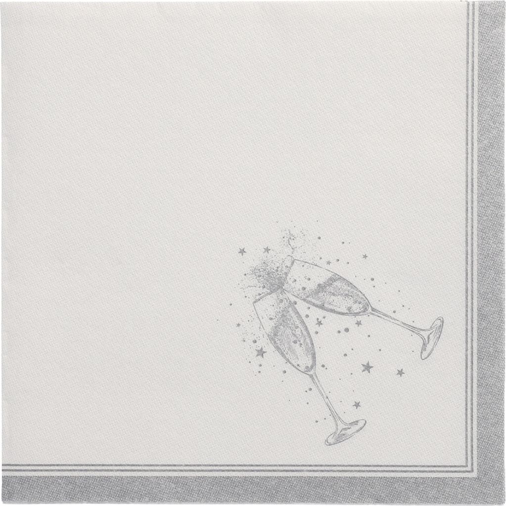 PAPSTAR Servietten "ROYAL Collection Festivities" silber 50 Stück