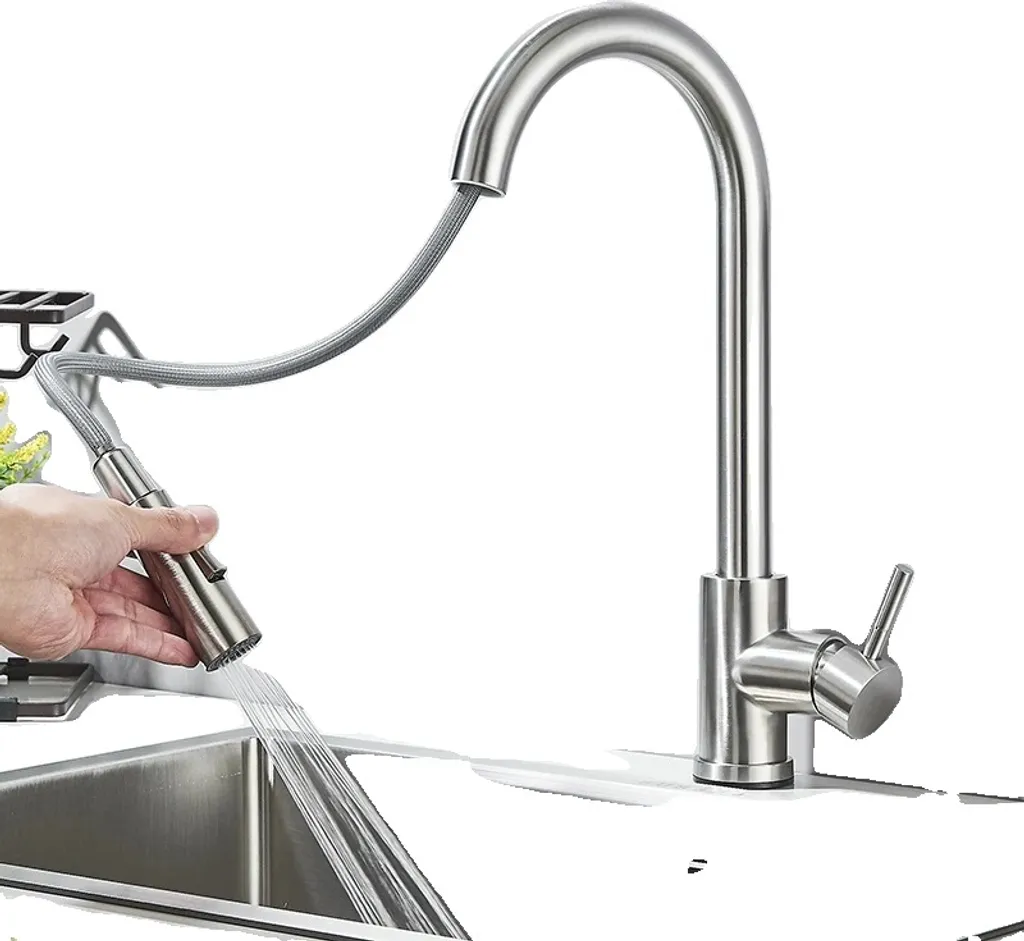 Rubinetto Cucina Doccetta Estraibile Nichel Spazzolato - Miscelatore Top