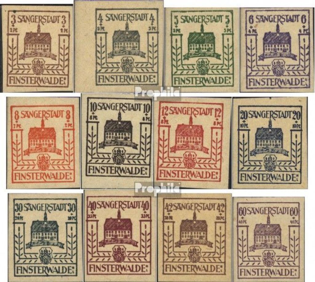 Briefmarken Finsterwalde 1946 Mi 1-12 (kompl.Ausg.) Produktbild 