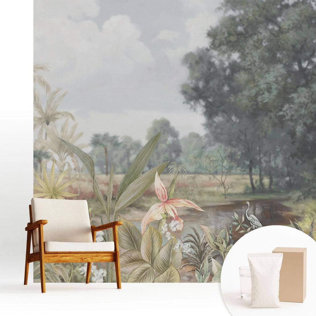 Fototapete - 250x250 cm - Tapete - Wandtapete - Wandbilder - Dekofolie - Tapete Folie - Wand - Dekoration - Wohnzimmer - Exotische Landschaft