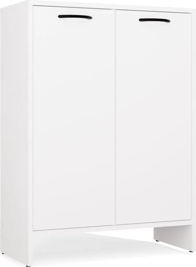 Mobile Colonna Bagno NINA 1K1D: 3 Ripiani e Cesto Bucato Bianco - 8