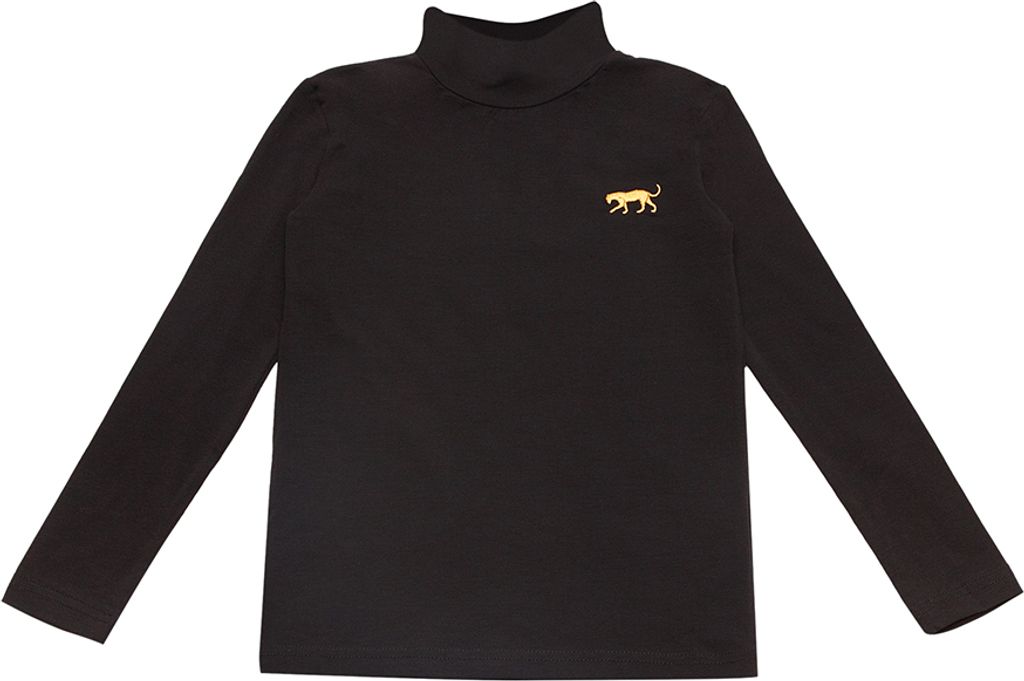 Rollkragenpullover für Mädchen Gepard - Schwarz - 152