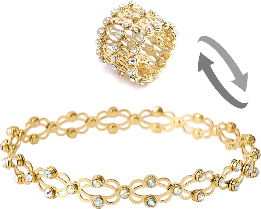 Ringarmband, allergiefrei, lebendige Farbe, glänzende Oberfläche, funkelnd, leicht zu tragen, lichtbeständiges Kupfer, 2-in-1 einziehbares Ringa...