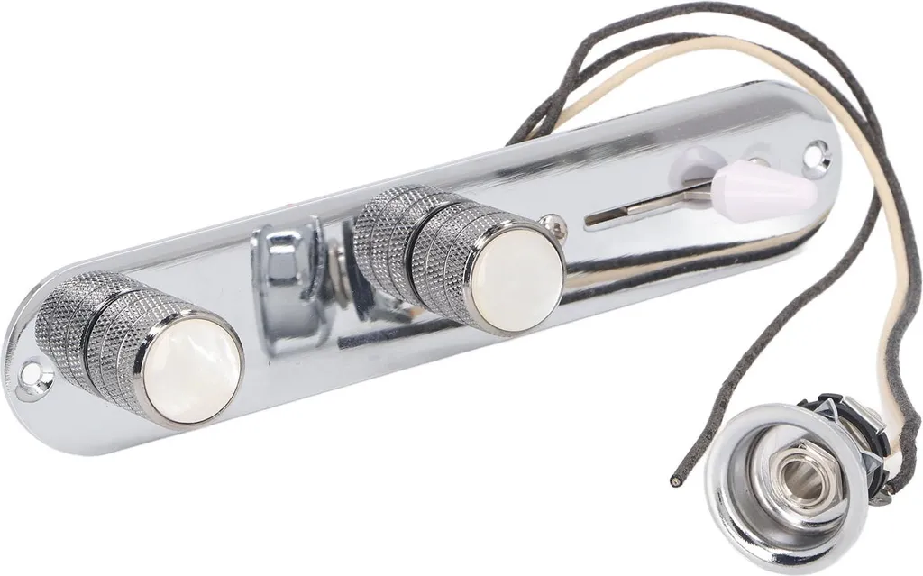 Plaque de Commande Pré-câblée pour Guitare Électrique avec Boutons Silver