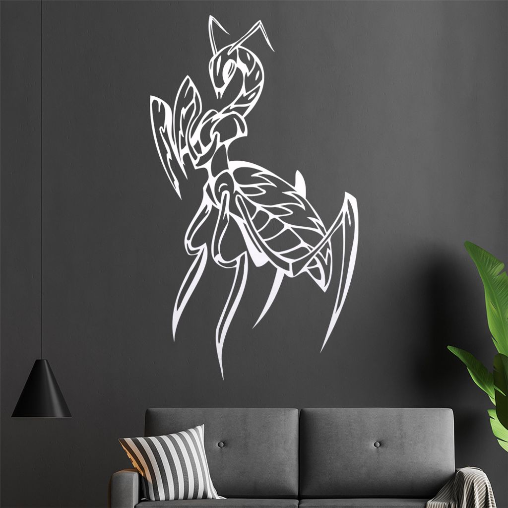 Gottesanbeterin Wandtattoo in 6 Größen - Wandaufkleber Wall Sticker - Dekoration, Küche, Wohnzimmer, Schlafzimmer, Badezimmer