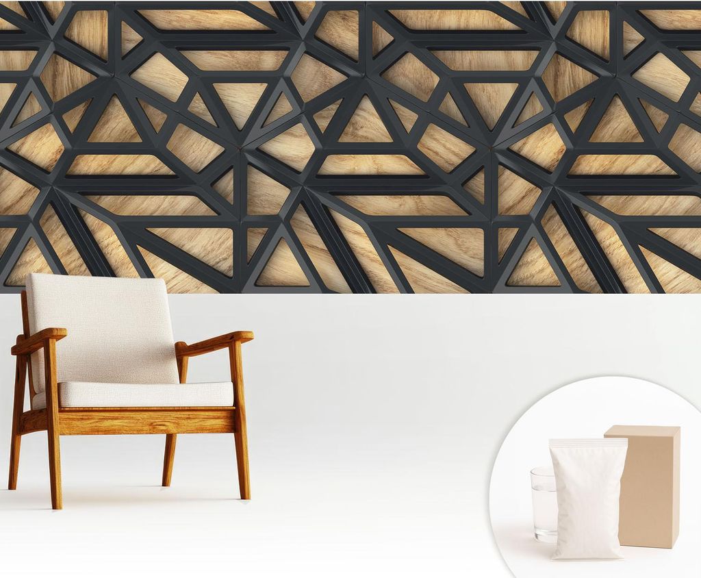 Fototapete - 250x104 cm - Tapete - Wandtapete - Wandbilder - Dekofolie - Tapete Folie - Wand - Dekoration - Wohnzimmer - Geometrische Verbindung