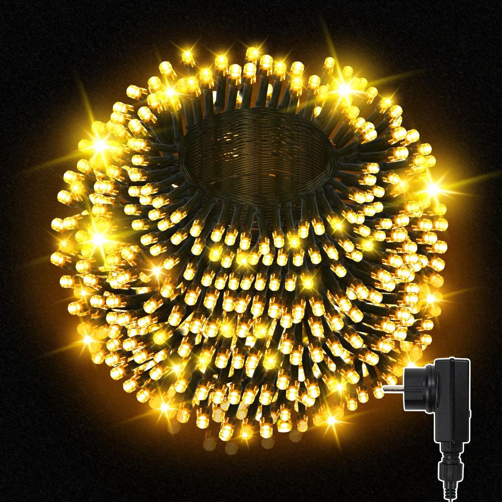 Ikodm Lichterketten 10 m mit 100 LED, Warmweiß, 8 Modi, Produktbild 