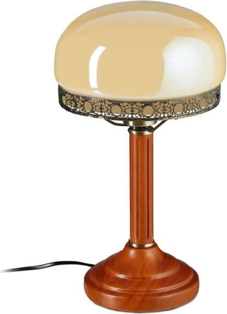Lampada Antica Beige da Tavolo: Illuminazione d'Interni di Classe