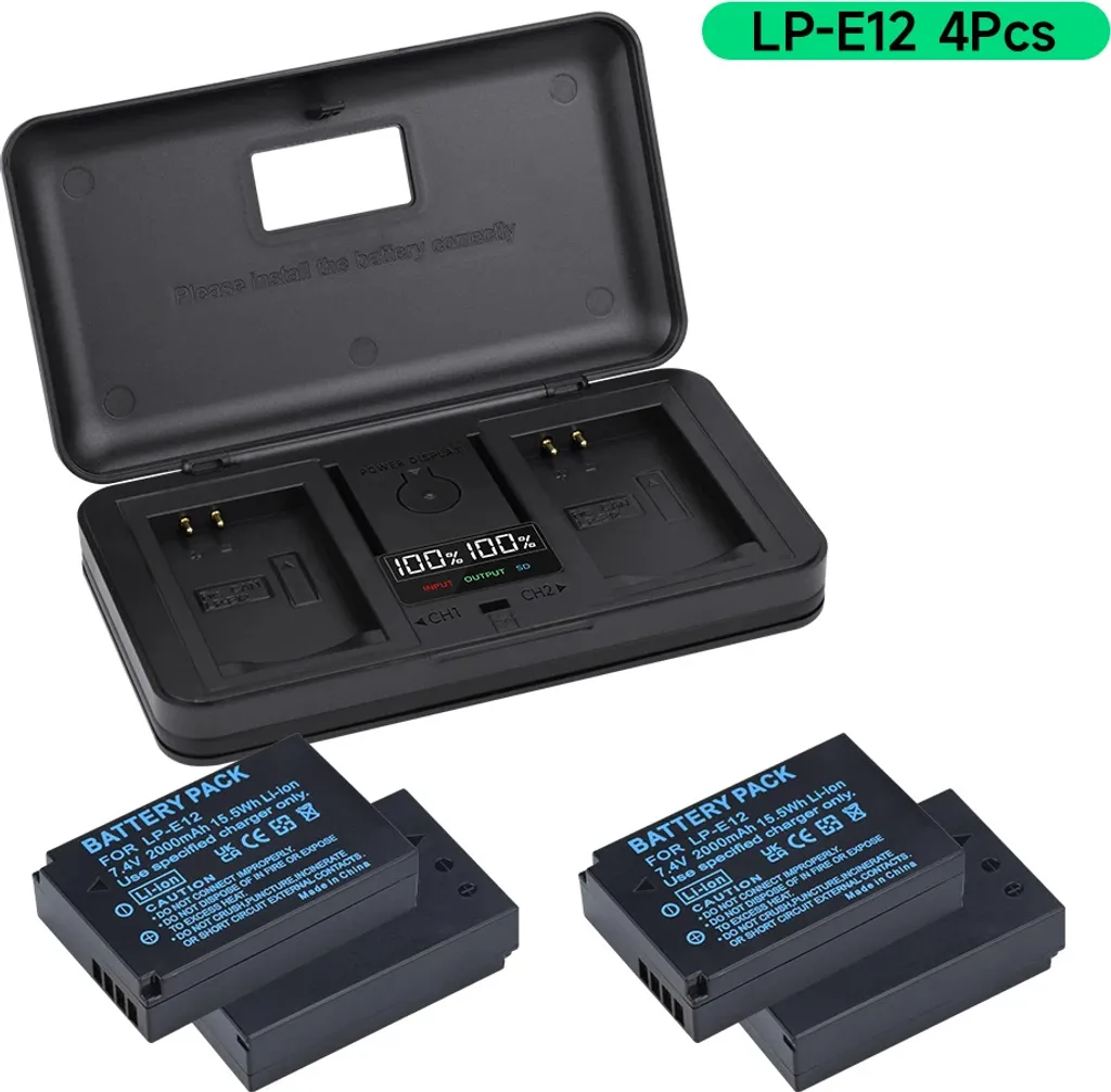 Plus de Panne de Batterie LP-E12 : Kit 2000mAh et Chargeur Double USB - 2