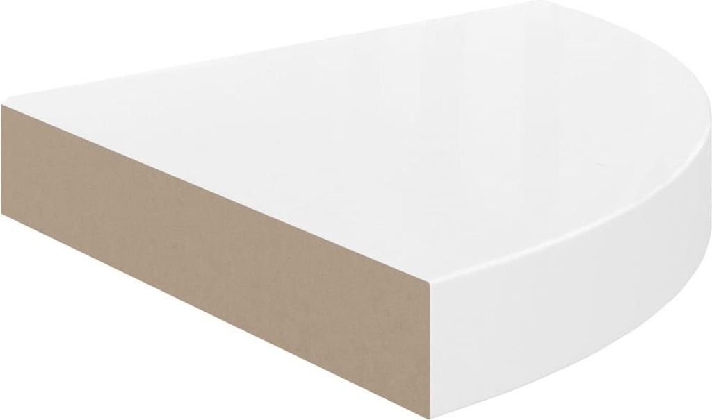 Eleganter Möbel Schwebendes Eckregal Hochglanz-Weiß 25x25x3,8cm MDF - Wandregale CJG800531 - Wandregale