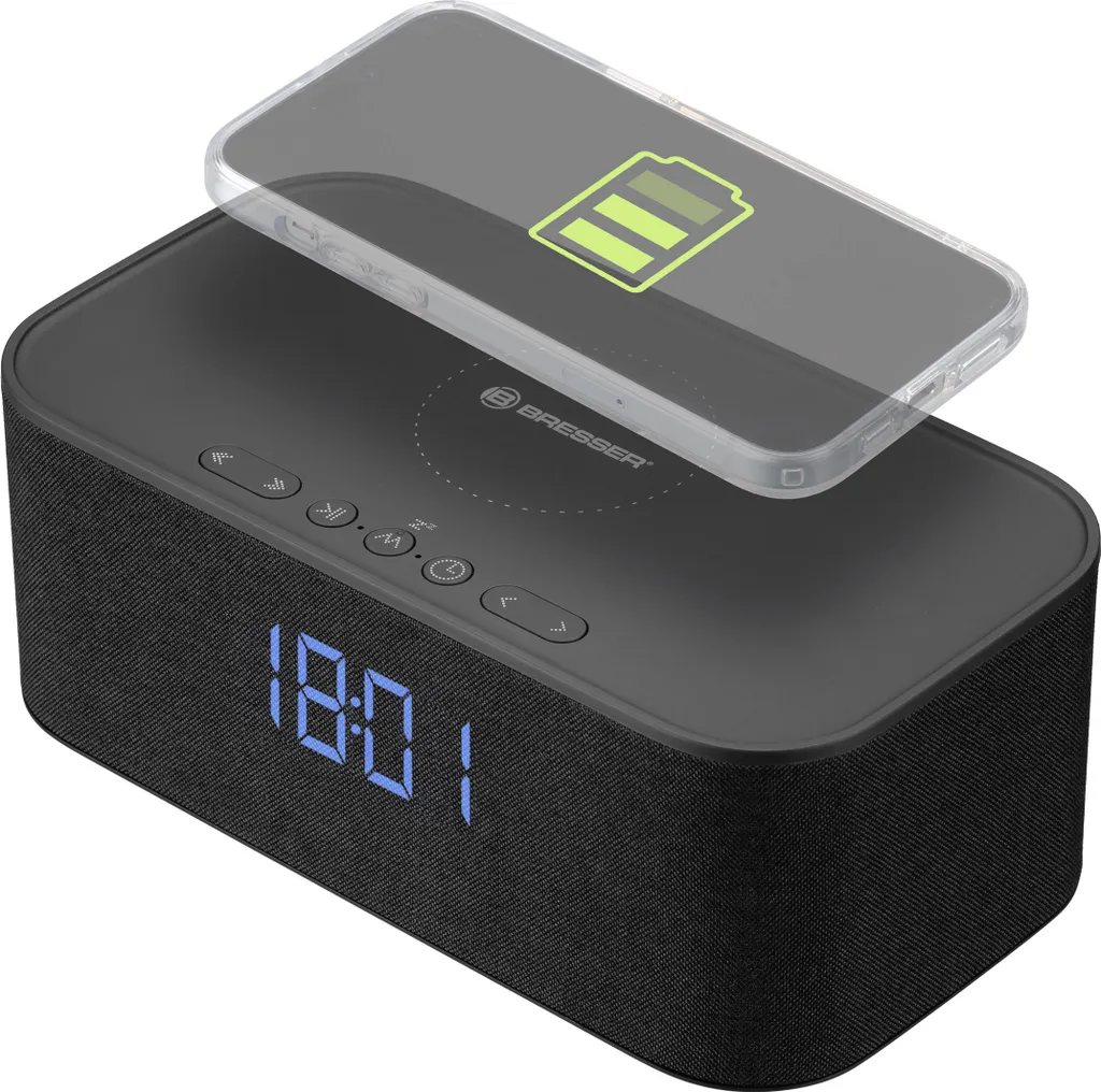 Réveil numérique avec enceinte Bluetooth et station de charge induction - 2