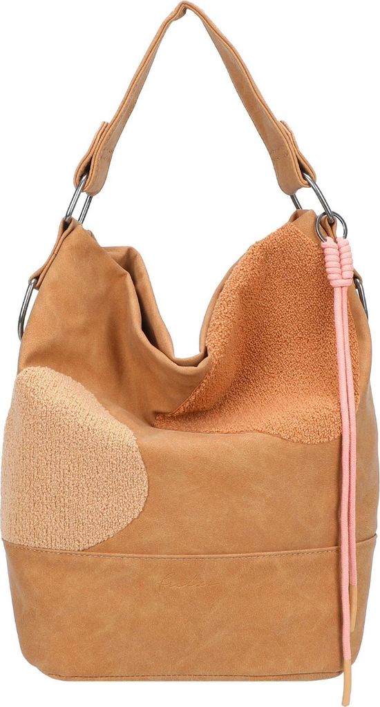 Fritzi aus Preußen Schultertasche Olga Limited Happy Flocked Heritage Soft Chestnut Hobo Bag Brown hellbraun