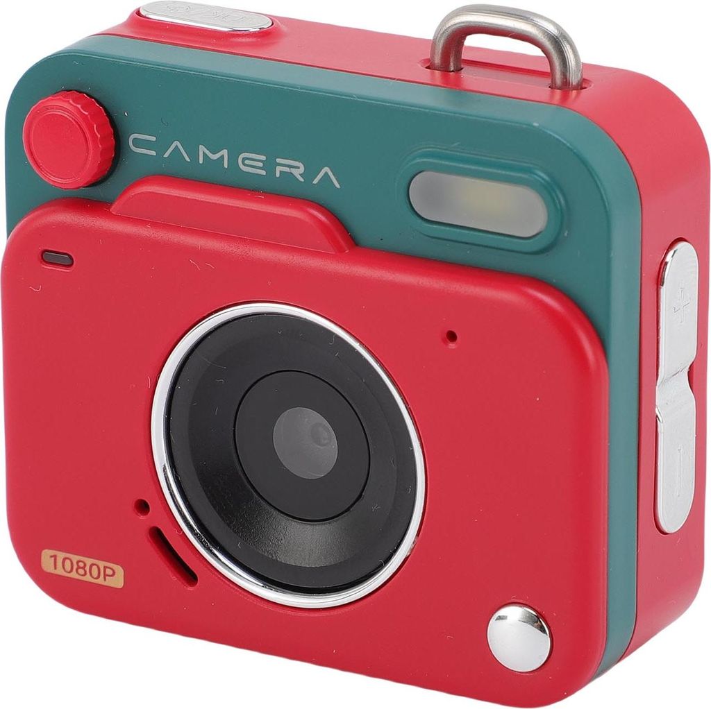 Kleine Digitalkamera 1080P 48MP 1,77 Zoll Bildschirm 6 Filter Auto Zyklus Aufnahme Schlüsselanhänger Videokamera für Campus Reisen Rot