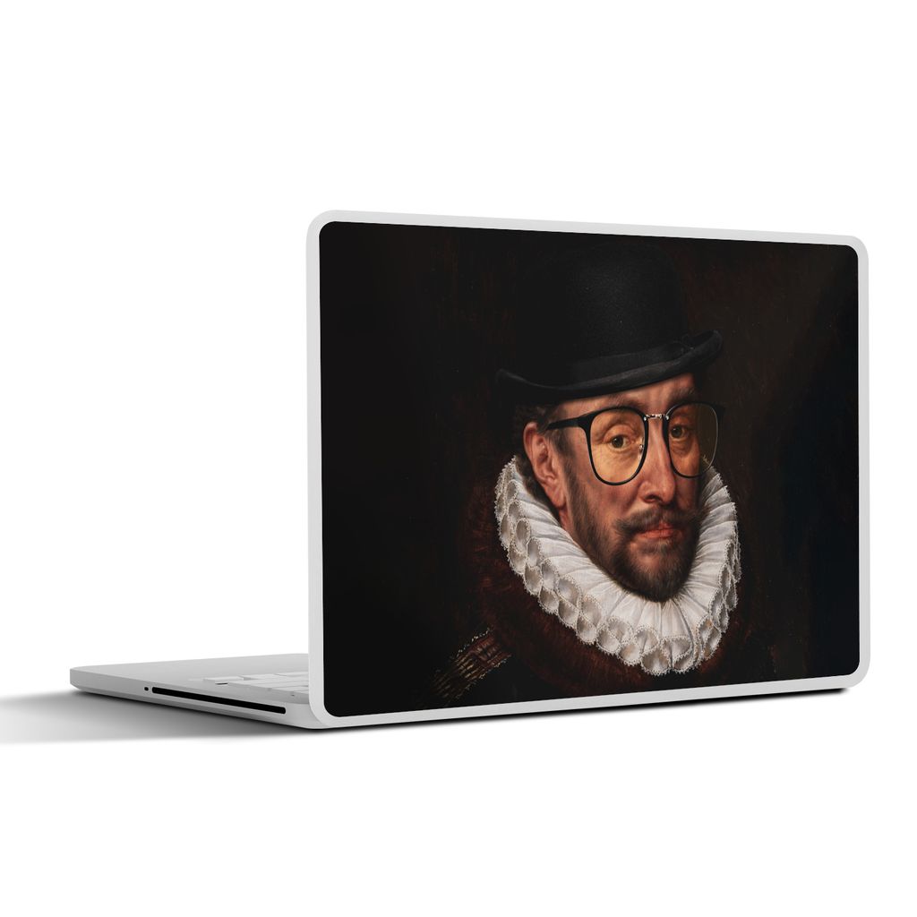 MuchoWow Laptop Aufkleber Sticker Cover Wilhelm von Oranien - Adriaen Thomasz - Bril 32.5x23.5 cm - Sticker für Laptop - Selbstklebend