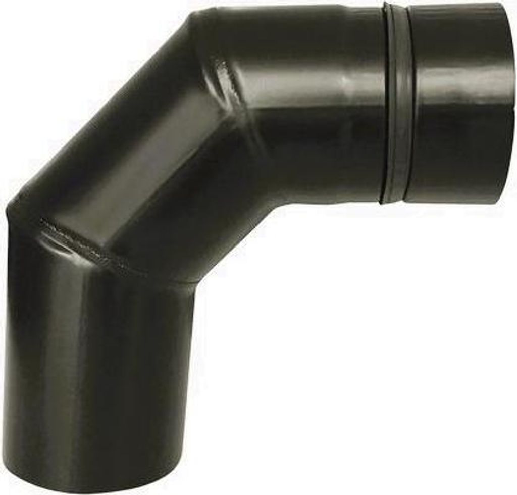 Stahl System Schwarzer Winkel ohne Reinigungsöffnung 90° 80 Produktbild 