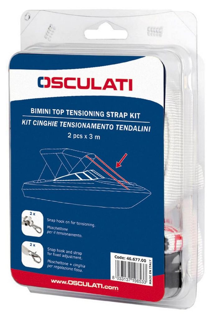 Satz Spanngurte für Bimini-Top 2,5 x 300 cm Osculati Produktbild 