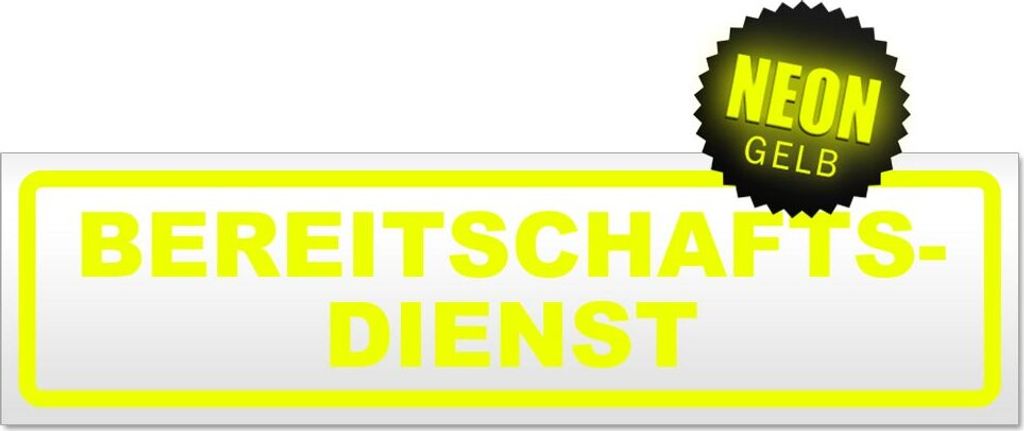 Bereitschaftsdienst Magnetschild Schild magnetisch