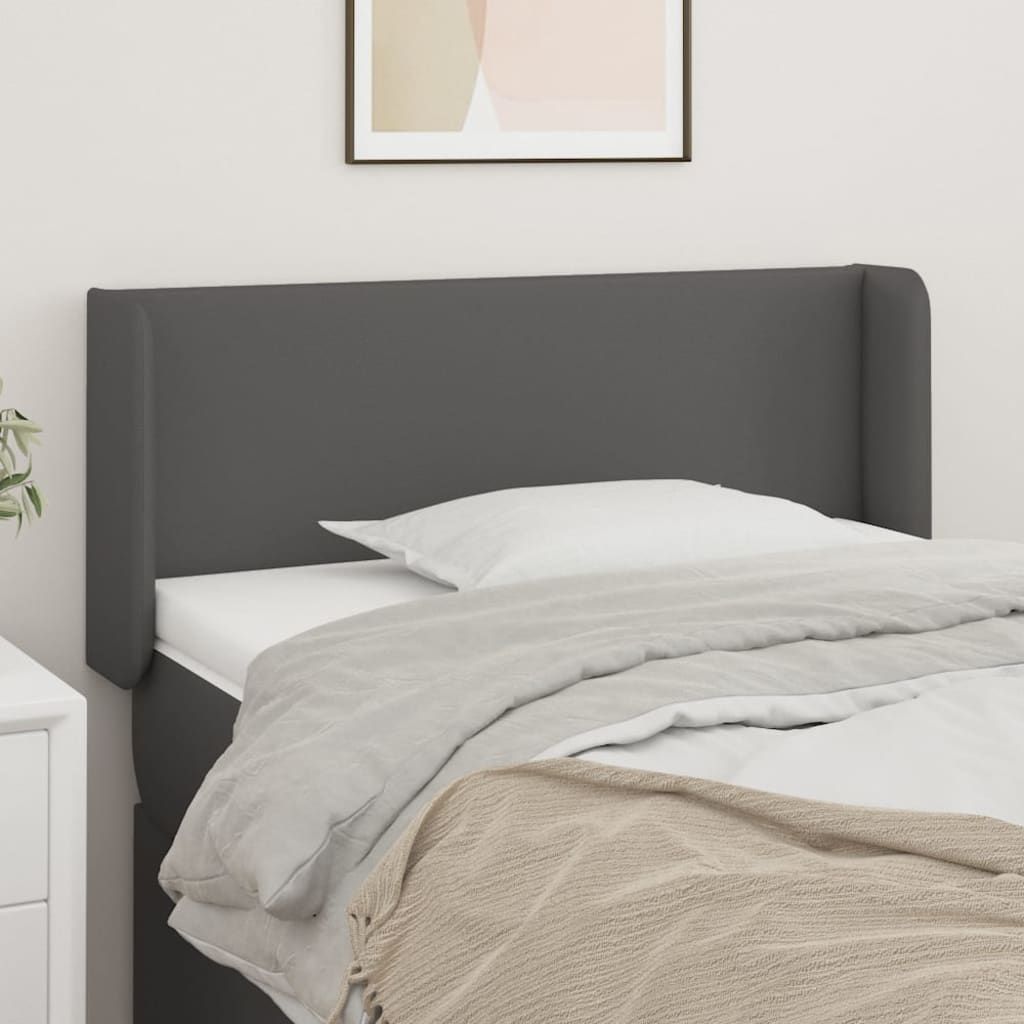Kopfteil mit Ohren Grau 83x16x78/88 cm Kunstleder , Kopfteile Design 2024