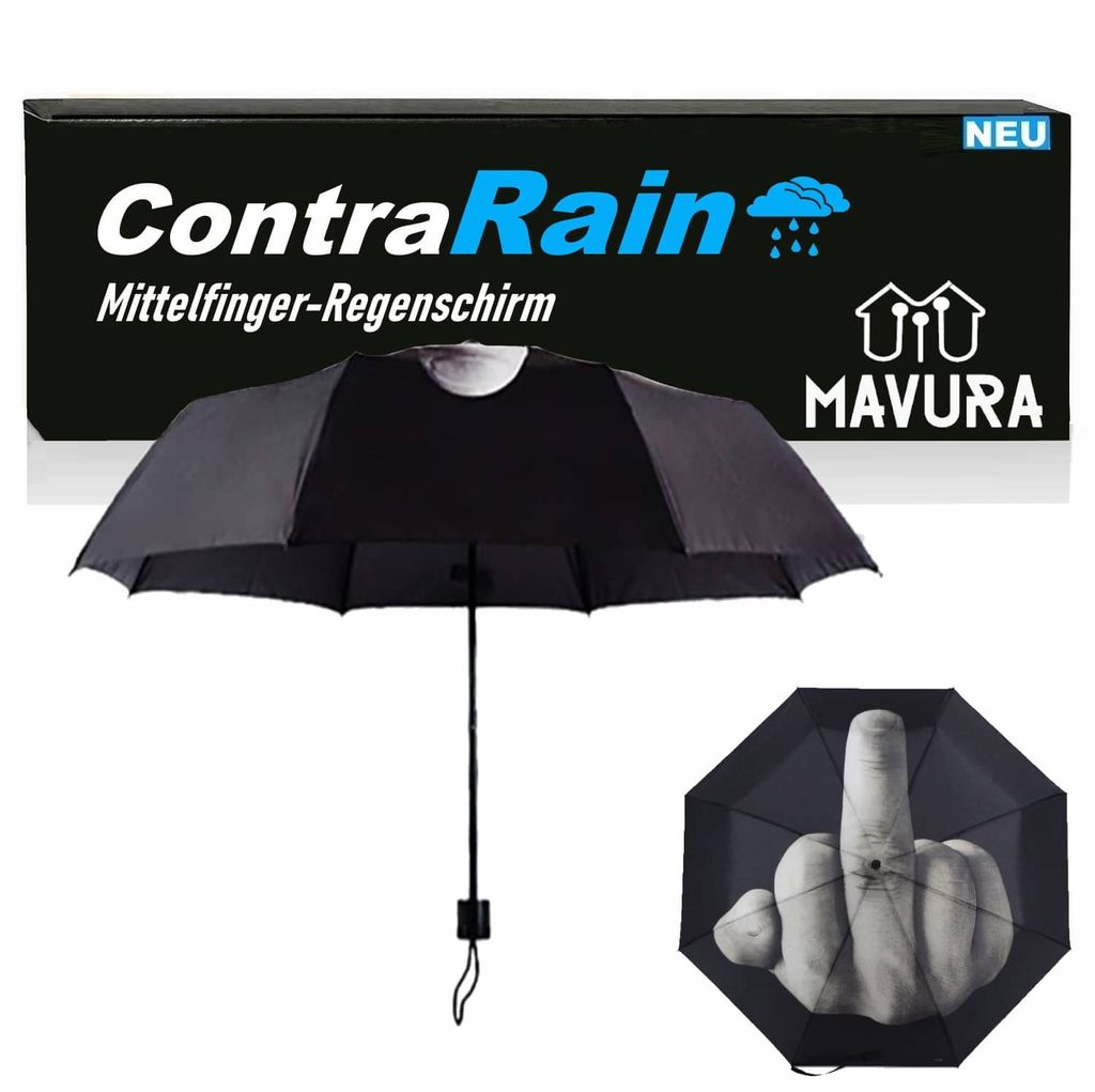 ContraRain Mittelfinger Regenschirm Spaß faltbarer Produktbild 